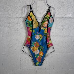 Bar III Women's V-Wire One-Piece Swimsuit, Multi small $94